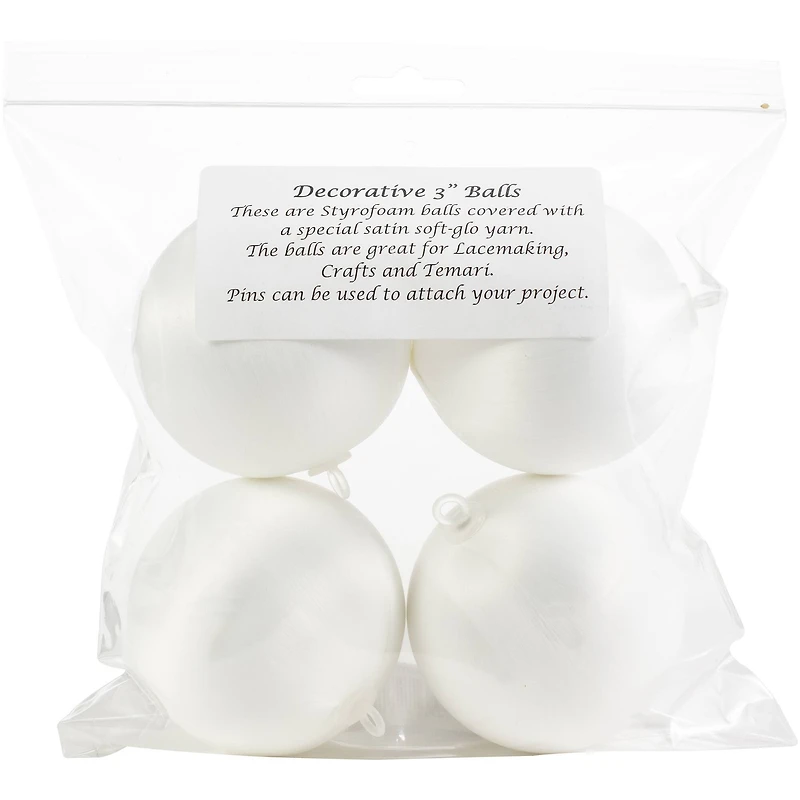 Handy Hands 3'' Satin-Covered Styrofoam Décor Balls, 4ct.