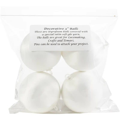 Handy Hands 3'' Satin-Covered Styrofoam Décor Balls, 4ct.