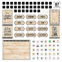 Creative Teaching Press® Black, White & Wood Calendar Set Bulletin Board Set