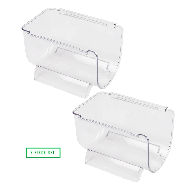 Mind Reader Clear Large 2 Liter Bottle Stackable Refrigerator Bin Storage Set