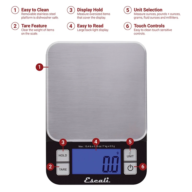 Escali Black Nutro Digital Food Scale