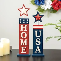 Glitzhome® Americana Firecracker Table Sign Set