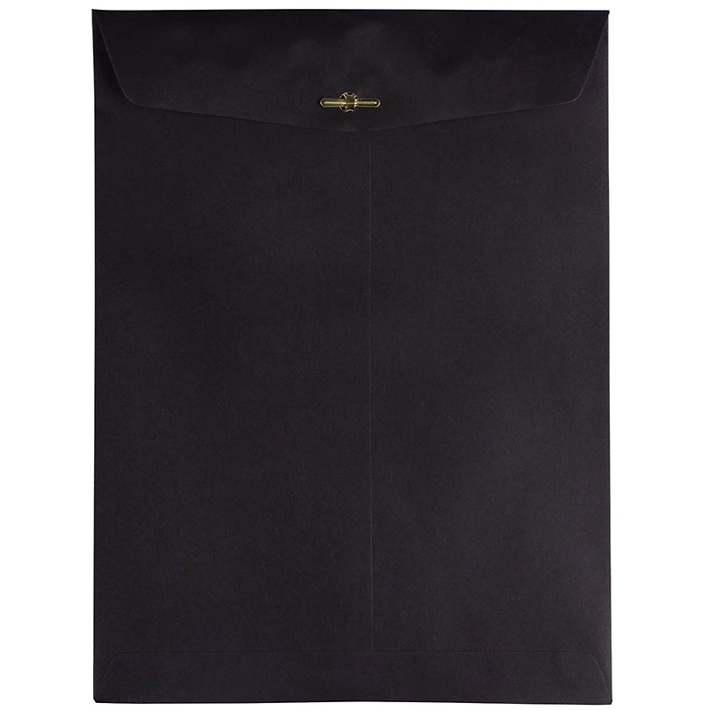 JAM Paper 9" x 12" Smooth Black Open End with Clasp Catalog Envelopes