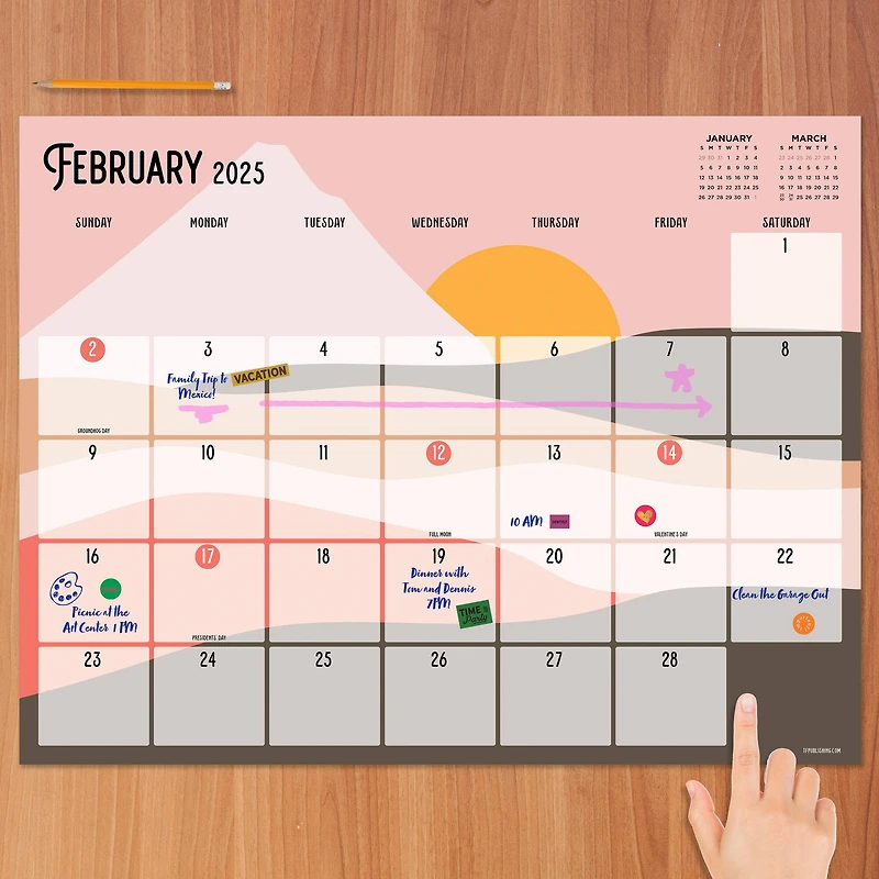 TF Publishing Large 2025 Landscapes Monthly Blotter Desk Pad Calendar