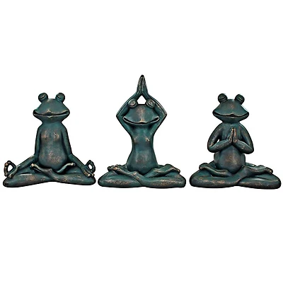 Design Toscano 14" Zen Garden Frog Statue Set
