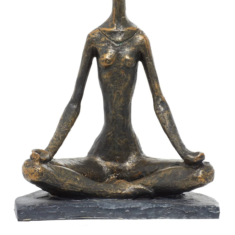 11" Black Polystone Modern Meditation Sculpture