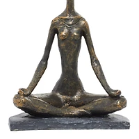 11" Black Polystone Modern Meditation Sculpture