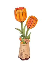 Rowood Orange Tulip Wooden Bloom Craft