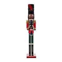Glitzhome® 36.5"H Wooden Christmas African American Soldier Nutcracker