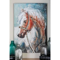 Brown Traditional Horse Canvas Wall Art, 47" x 32"