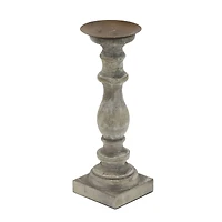 Distressed Brown Wood Traditional Candle Holder Set, 3ct. 