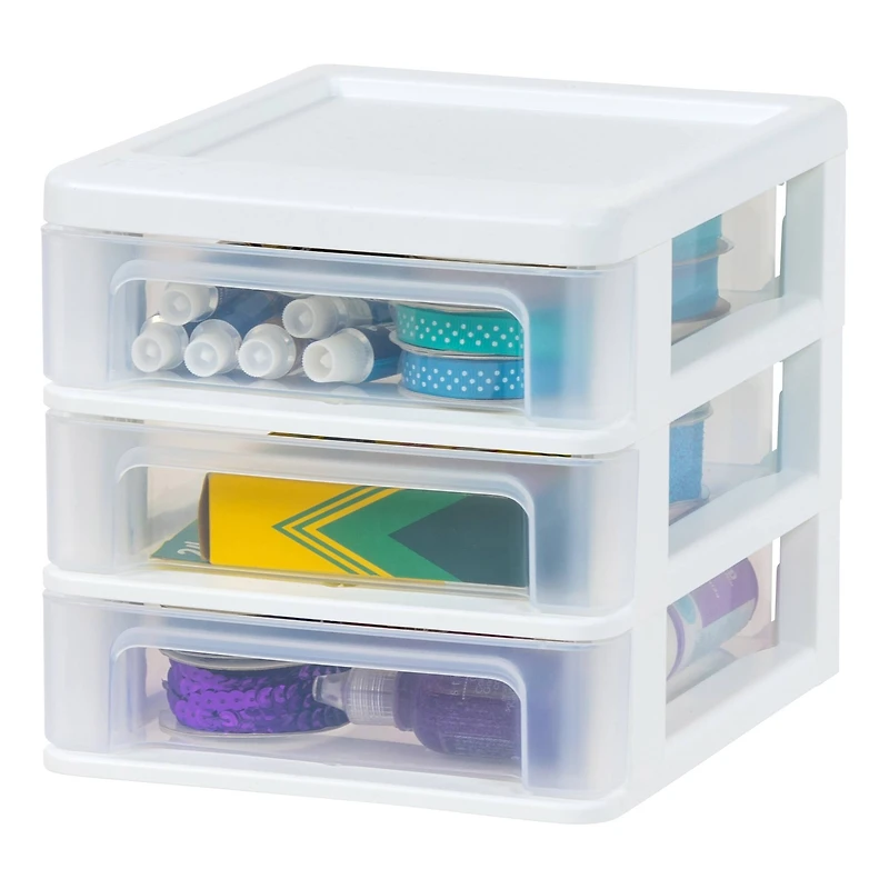 IRIS 7" Clear Tabletop Storage Drawers