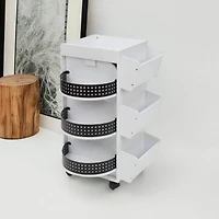Studio Designs White & Black Swivel Mobile Organizer Cart