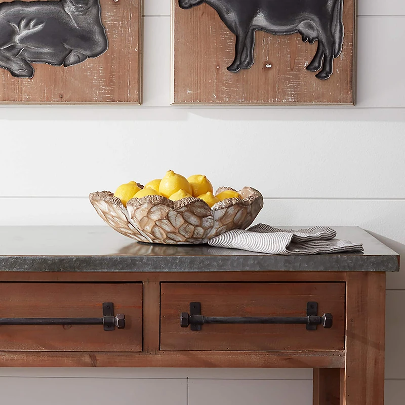 12.75" Decorative Flower Bowl