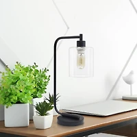 Lalia Home Modern Iron Desk Lamp with Glass Shade