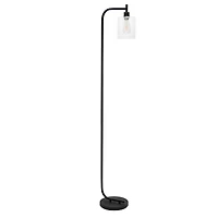 Simple Designs™ Iron Lantern Floor Lamp with Glass Shade