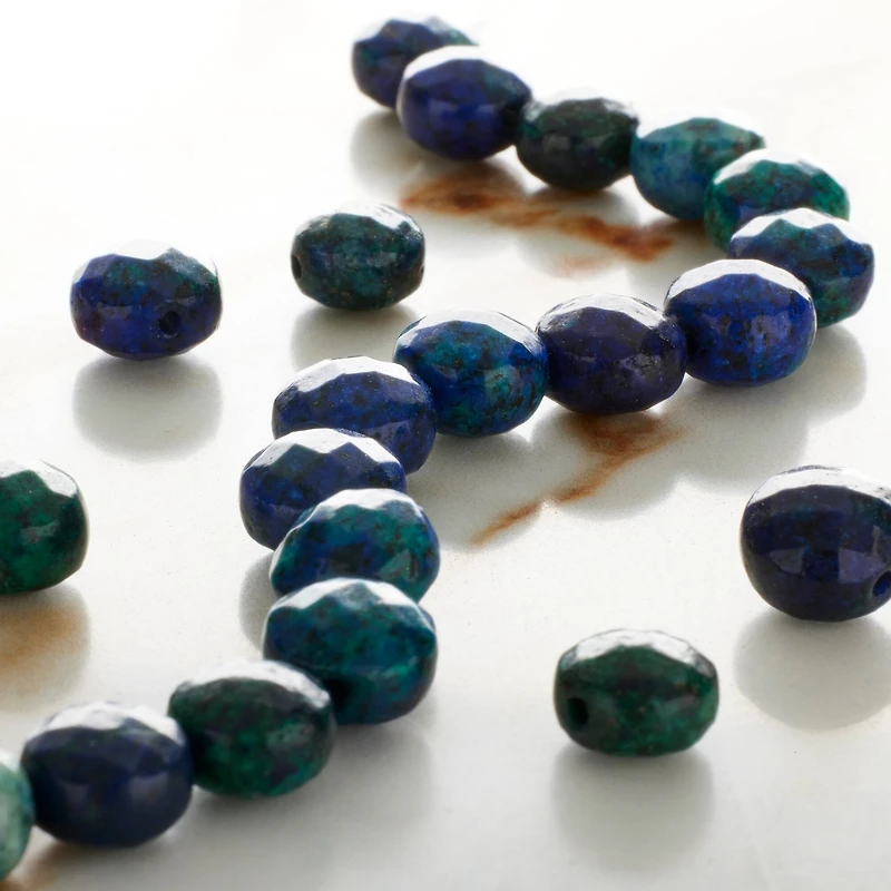 Blue Chrysocolla Faceted Coin Beads, 8mm by Bead Landing™