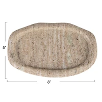Hello Honey® 8" Beige Oval Marble Serving Tray