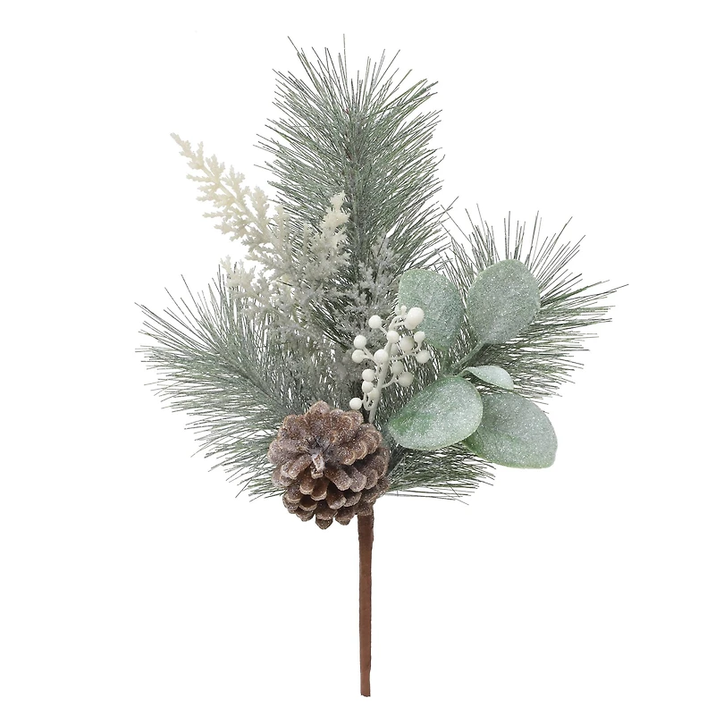 14.5" White Iced Pine, Eucalyptus & Berry Pick by Ashland®