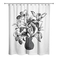 Monochromatic Floral I 71" x 74" Shower Curtain