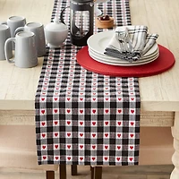 DII® 108" Hearts Dobby Check Table Runner
