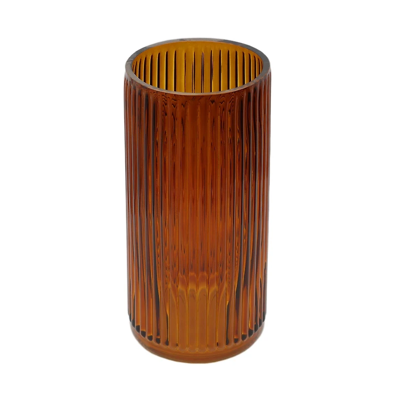 10" Amber Ribbed Glass Vase by Ashland®