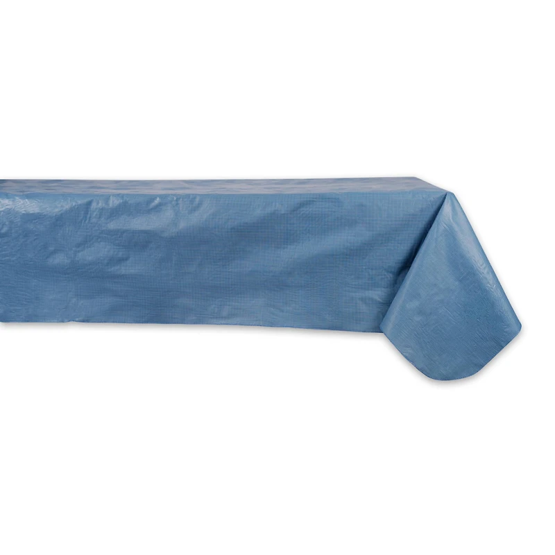 Solid Blue Vinyl Tablecloth 60" x 102"