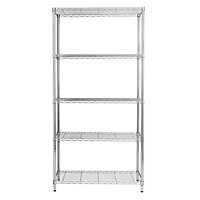 Honey Can Do Chrome 5-Tier Heavy-Duty Adjustable Shelving Unit