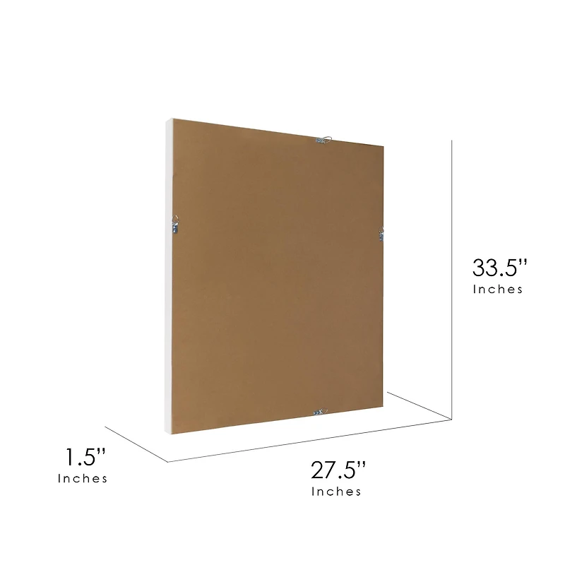 Head West Matte Arctic White 27.5" x 33.5" Framed Beveled Accent Vanity Mirror