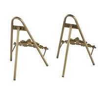 Gold Metal Arched Foldable Display Easel with Vine Emblem Set