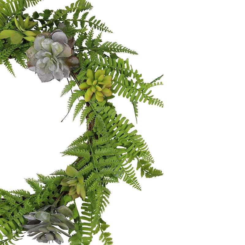 22" Succulents & Leaves Spring Wreath