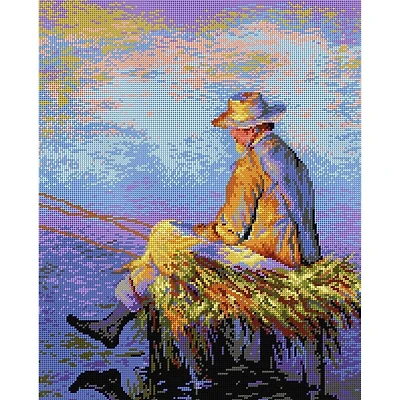 Orchidea Gobelin canvas for halfstitch without yarn after Leon WyczÇkowski - Fisherman