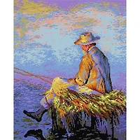 Orchidea Gobelin canvas for halfstitch without yarn after Leon WyczÇkowski - Fisherman
