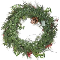 30" Warm White LED Decorated Vienna Waltz Wreath
