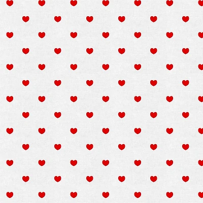 Fabric Editions White Hearts Cotton Fabric