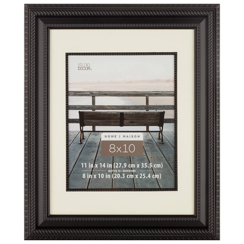 Home Black Rope Frame with Mat by Studio Décor