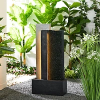 Glitzhome® 38.25" Modern LED Textured Surface Outdoor Floor Fountain
