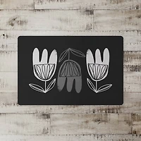 Mid Mod Gray Florals 27" x 18" Floor Mat
