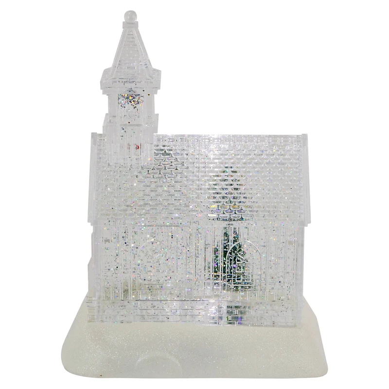9" LED Icy Crystal Glitter Snow Globe Christmas House