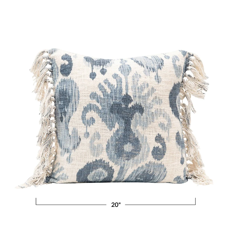 Hello Honey® Stonewashed Blue & Cream Ikat Pattern Pillow