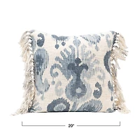 Hello Honey® Stonewashed Blue & Cream Ikat Pattern Pillow