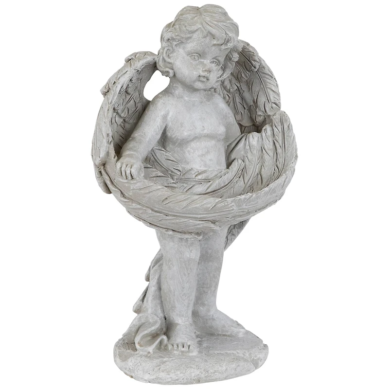 8" Cherub Wrapped in Wings Outdoor Garden Statue