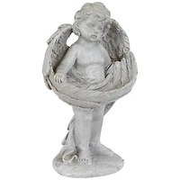 8" Cherub Wrapped in Wings Outdoor Garden Statue