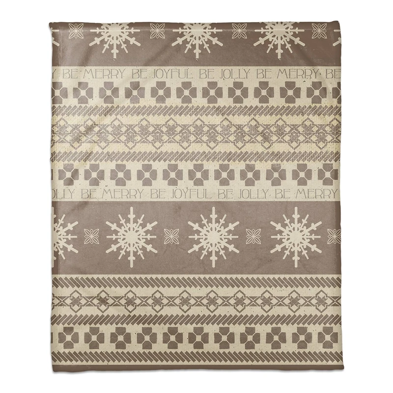 Neutral Christmas Sweater Coral Fleece Blanket