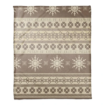 Neutral Christmas Sweater Coral Fleece Blanket