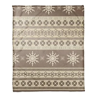 Neutral Christmas Sweater Coral Fleece Blanket