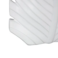15" White Ceramic Palm Leaf Vase