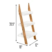 Honey Can Do White 3-Tier Leaning Ladder Shelf