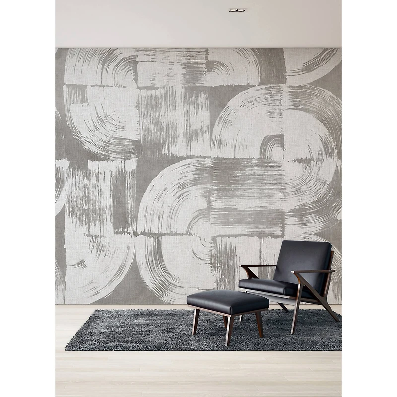 Katie Hunt Dove Gray Brushstrokes Wall Mural