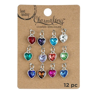 Charmalong™ Rhodium Heart Charms by Bead Landing™
